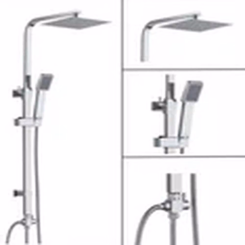Havendro Chrome Square Twin Head Overhead Rain Shower in Silver – 2