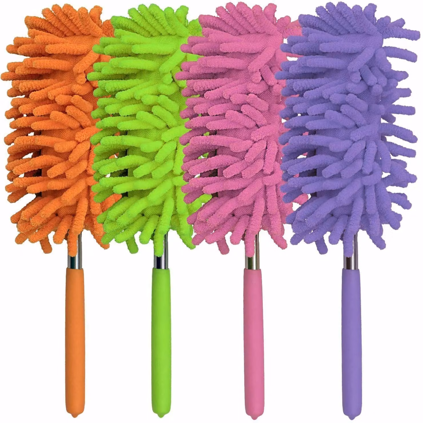 Xample Telescopic Microfibre Duster with Extendable Handle in Pink – 1