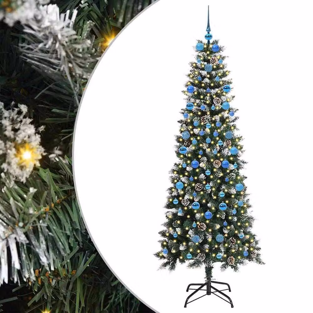 Berkfield Home Elegant Green Artificial Christmas Tree with 300 LEDs, W/D/H: 86 x 86 x 210 cm – 3