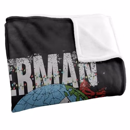 Warner Bros. Superman Christmas Around The World Super Soft Fleece Throw Blanket, Multicolour, W: 91.44 cm, L: 142.24 cm – 2