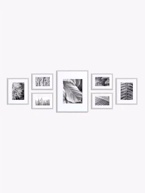 Nielsen Design 7 Piece Modern Aluminium Picture Frame Gallery Set in Grey