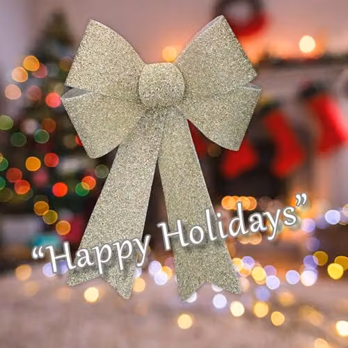 VFM e-Store Tinsel Light Up Bow Christmas Decoration in Champagne and Beige, W/D/H: 43 x 29 x 10 cm – 5