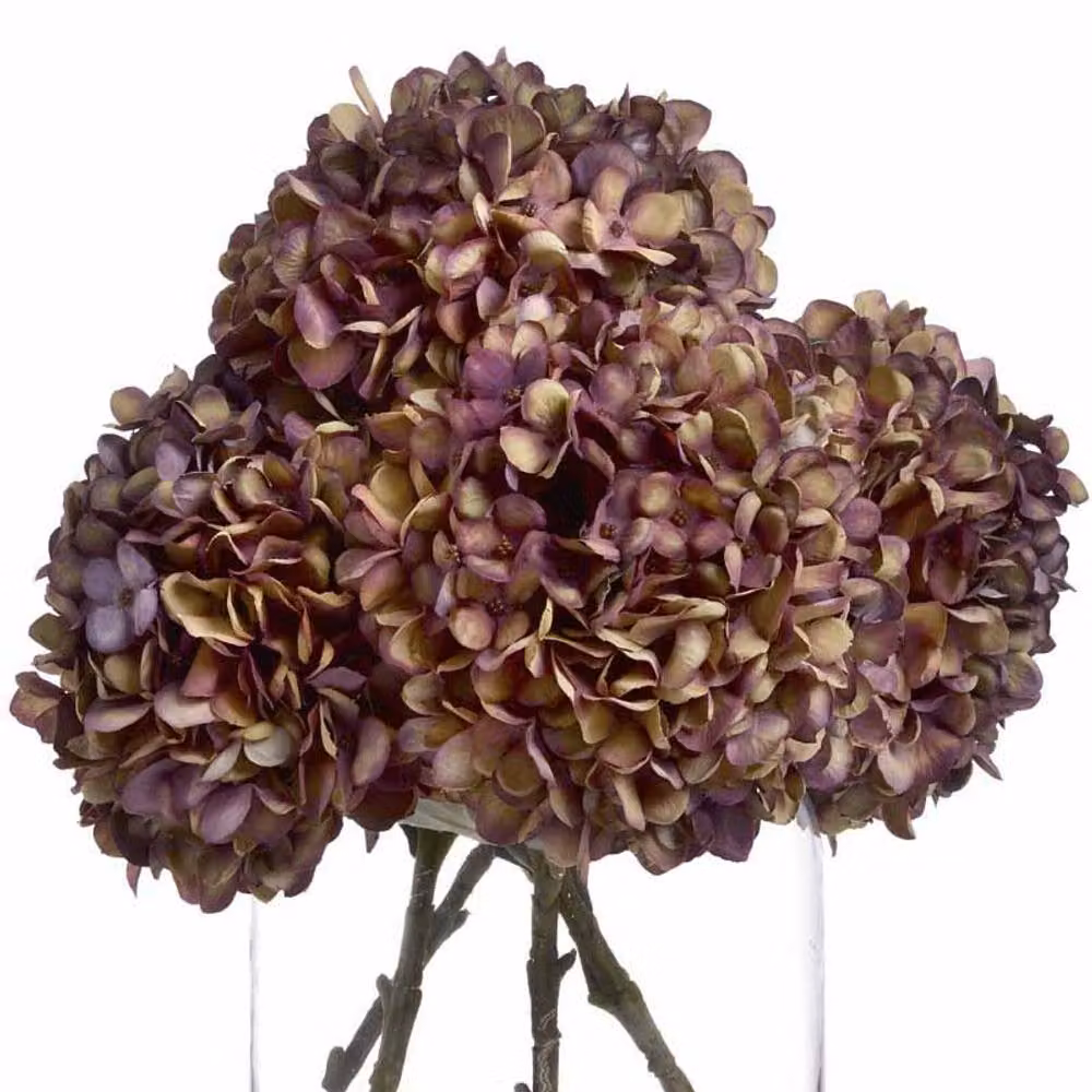 Lemon Pavilion Autumn Hydrangea Artificial Flower Single Stem in Red and Purple, W18 x D18 x H42 cm – 2
