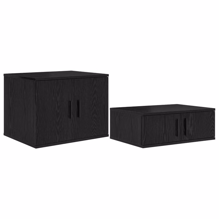 Berkfield Home Black Modern Storage Cabinet with Hinged Doors and Internal Shelves, W: 103 cm, D: 40 cm, H: 41 cm