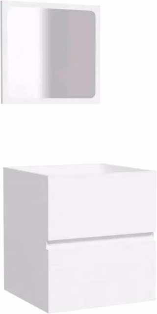 Berkfield Home Modern White Wall Mounted Bathroom Cabinet with Mirror and Drawers in Matt MDF – 1