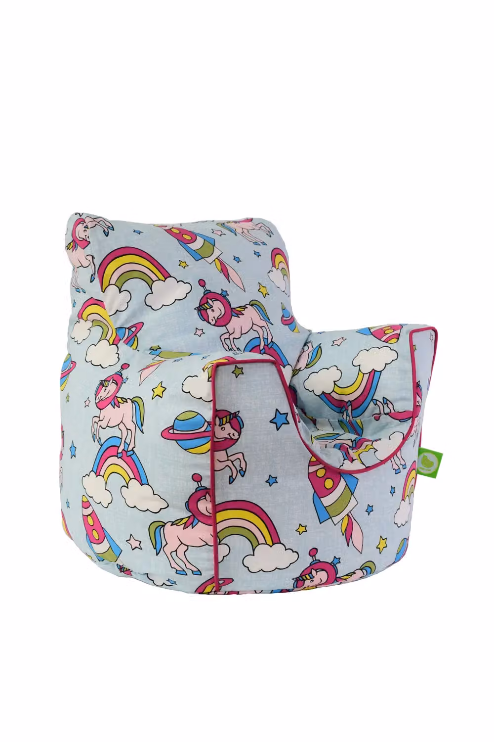 Bean Lazy Small Cotton Pastel Rainbow Space Unicorn Bean Bag Arm Chair for Toddlers in Light Blue and Multicolour – 2