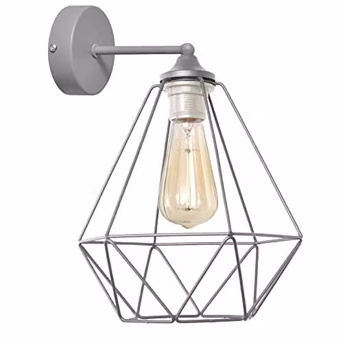 Netlighting Helam Karo Industrial Metal Wall Lamp, Grey, Diameter: 25 cm