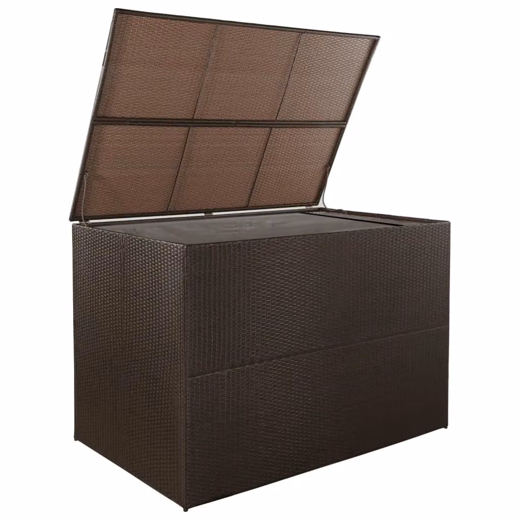 Berkfield Home Brown Poly Rattan Garden Storage Box W/D/H: 150 x 100 x 100 cm – 2