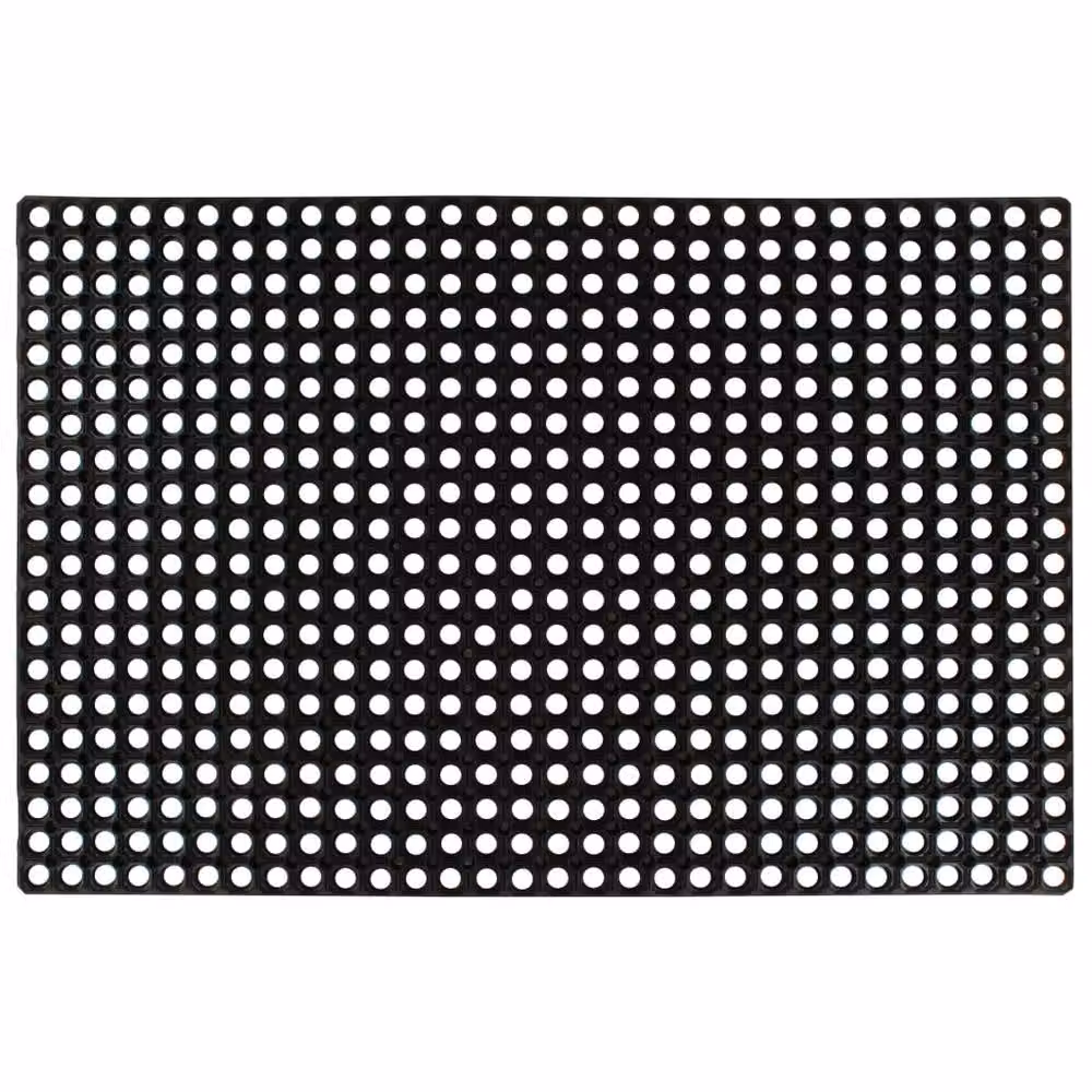 Berkfield Home Weatherproof Rubber Mat in Black, W/D/H: 80 x 120 x 1.6 cm – 2