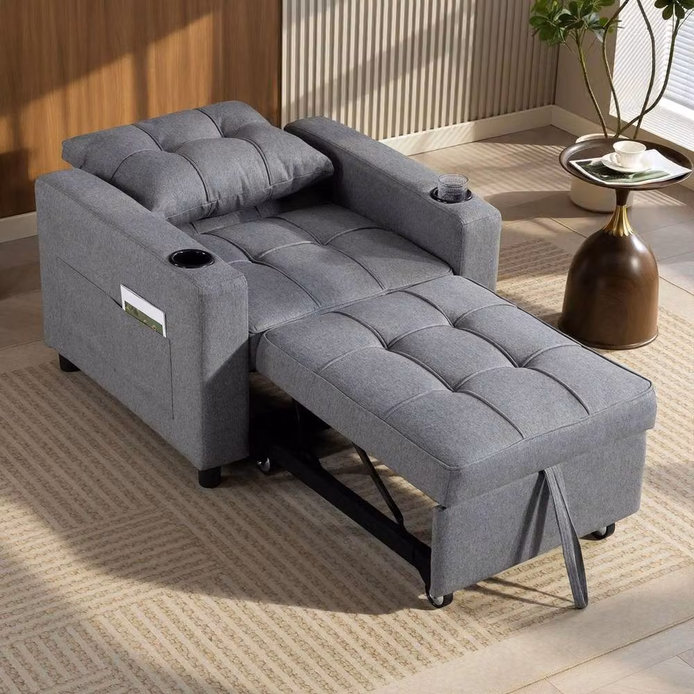 FORGEVIO 3-in-1 Convertible Sofa Bed and Sleeper Chair in Grey – 6