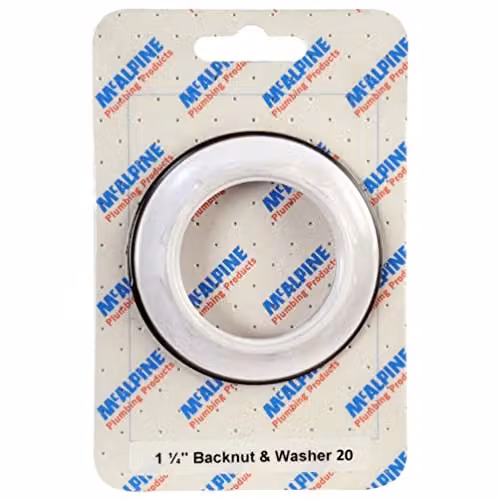 McAlpine CARD-20 1.25 inch White Plastic Backnut and Washer