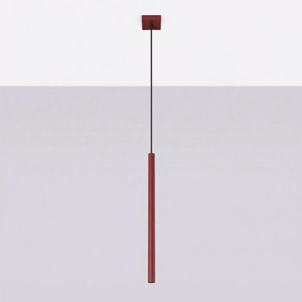 Sollux Lighting modern minimalist bar pendant lamp in red, W/D/H: 120 x 8 x 8 cm – 2