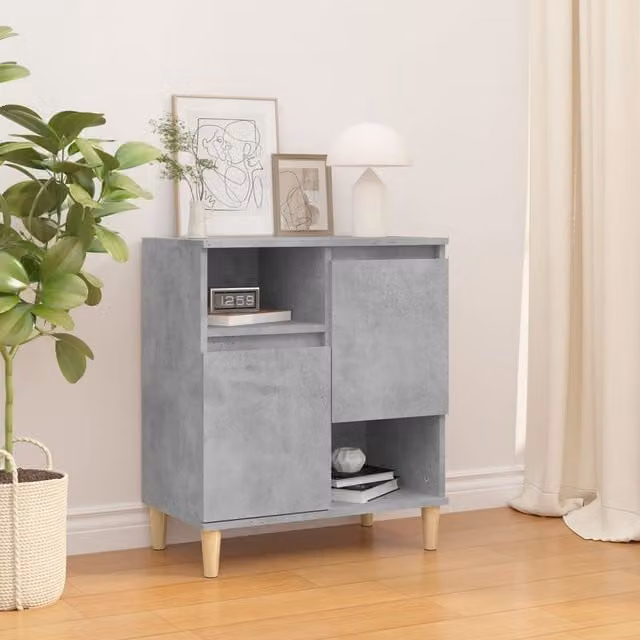 Berkfield Home Sideboard in Concrete Grey, W/D/H: 60 x 35 x 70 cm – 1