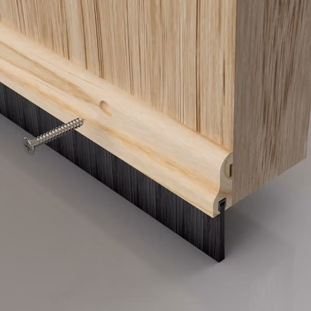 Stormguard Premium Wood Draught Excluder Bottom Door Seal Strip, Grey, 914mm