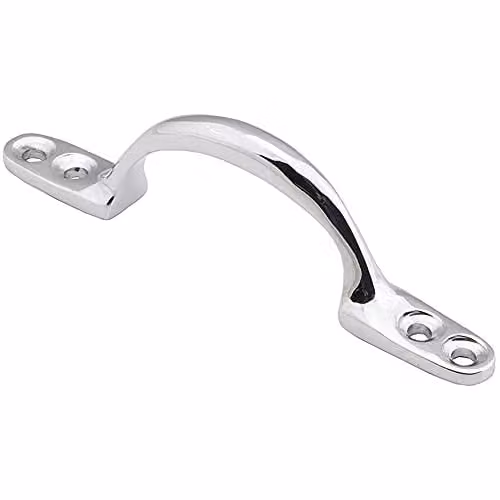 Loops Bow Shaped Sash Window Lift Handle in Polished Chrome, W: 102 mm, D: 12 mm, Projection: 28 mm