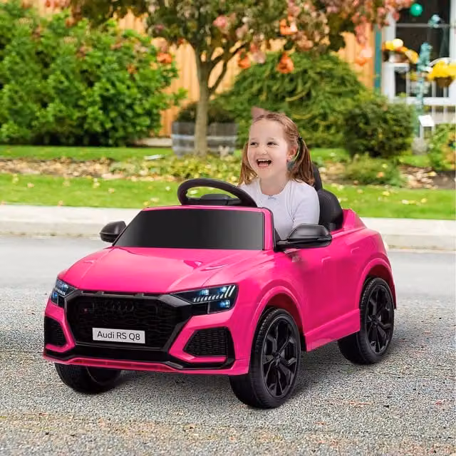 HOMCOM Licensed Audi RS Q8 6V Electric Ride On Car with Light and Sound, Pink