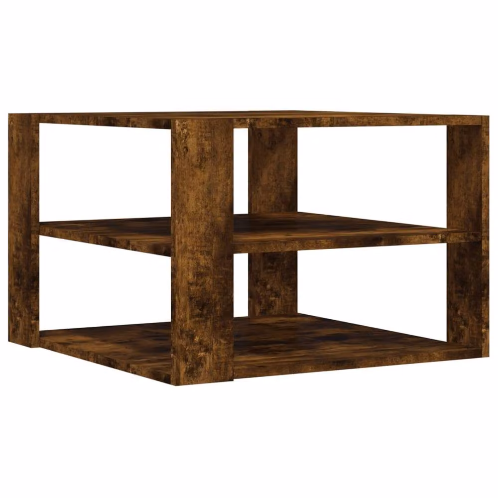 Berkfield Home Square Coffee Table in Smoked Oak Brown, W/D/H: 59.5 x 59.5 x 40 cm – 4