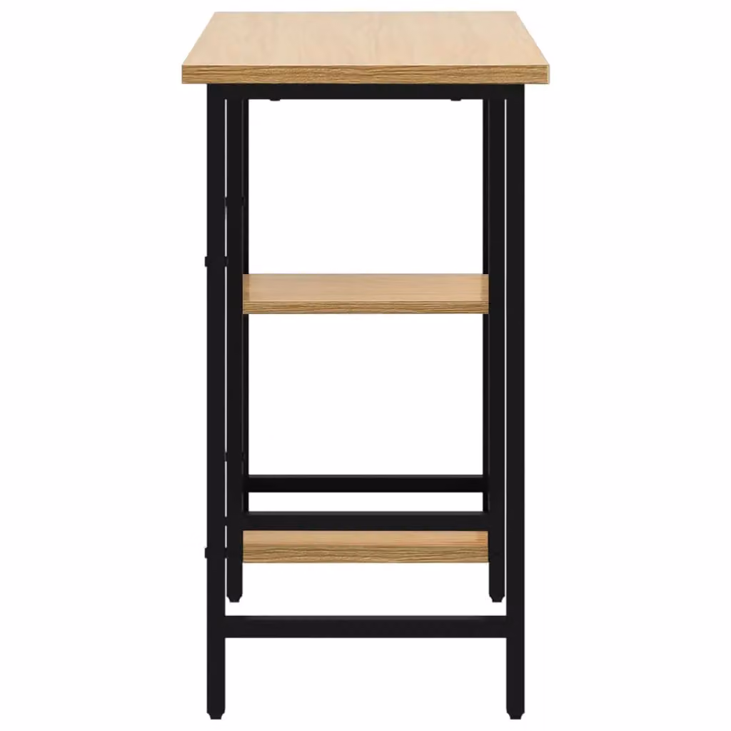 Berkfield Home Computer Desk in Black and Light Oak, W/D/H: 80 x 40 x 72 cm – 3