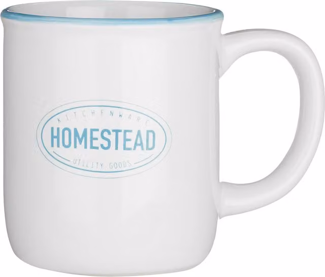 Orsina Ceramic Mug in White and Blue, 250 ml