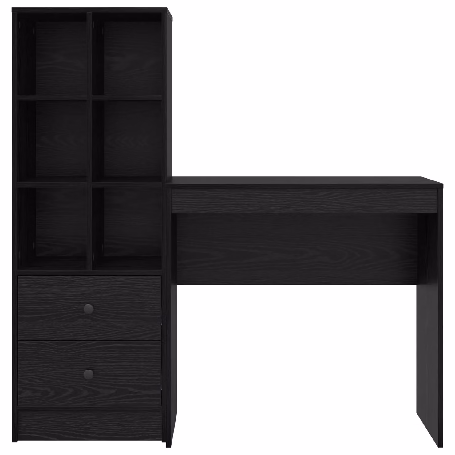 Berkfield Home Modern Black Oak Desk with Storage in Matt Engineered Wood – 3
