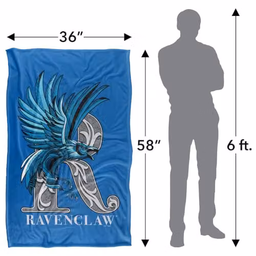 LOGOVISION Harry Potter Mosaic Ravenclaw with Eagle Super Soft Fleece Throw Blanket, Multicolour, W: 91.44 cm, L: 147 cm – 4