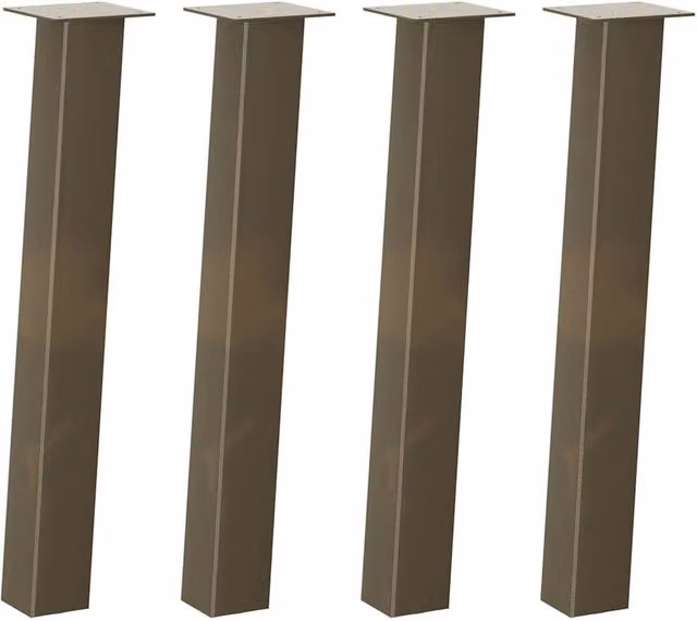 Berkfield Home Steel Coffee Table Legs, 4 Pieces, Brown, Height: 72 cm – 1