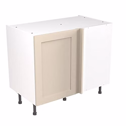 Kitchen Kit Shaker Door Flatpack Blind Corner Base Cabinet in Cashmere Matt, W/D/H: 100 x 87 x 65 cm