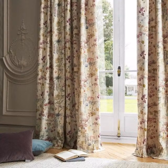 Voyage Maison Ilinizas Ready Made Pencil Pleat Floral Curtains in Poppy Multicolour