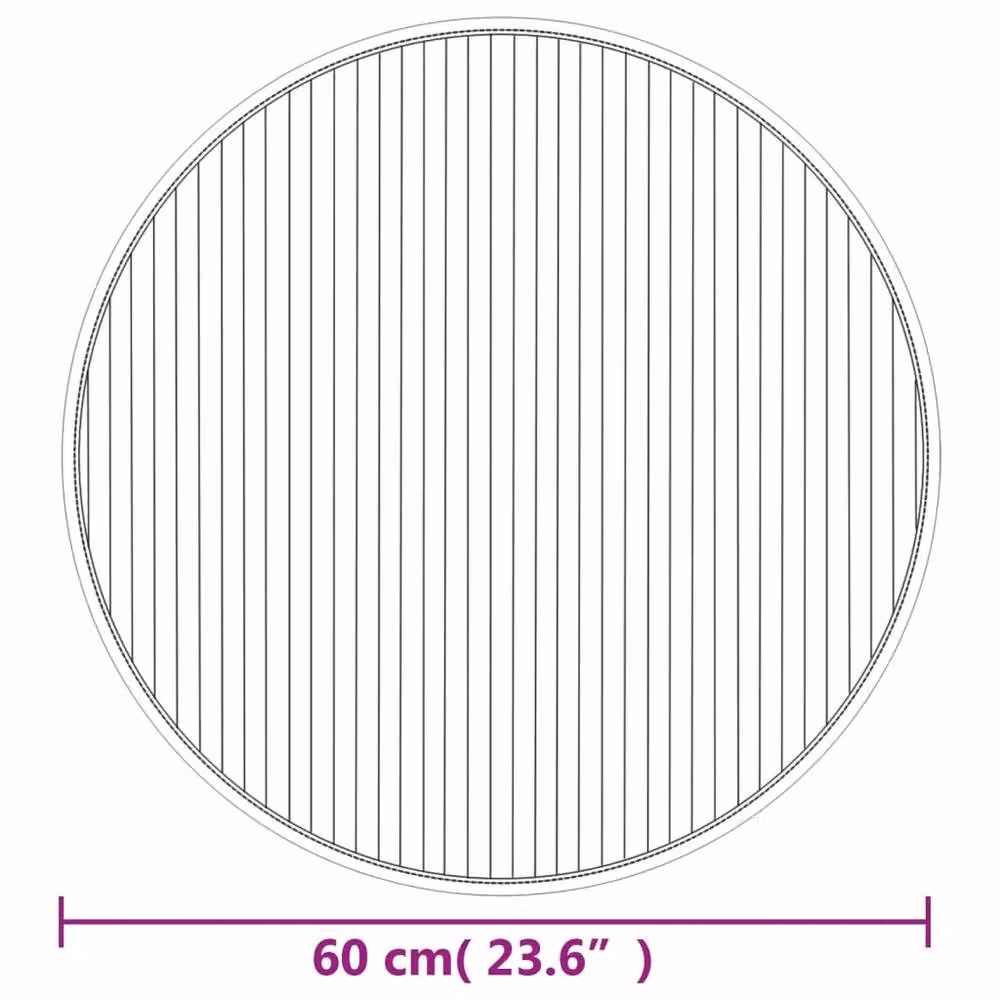 Berkfield Home Round Grey Bamboo Rug, Diameter: 60 cm – 5