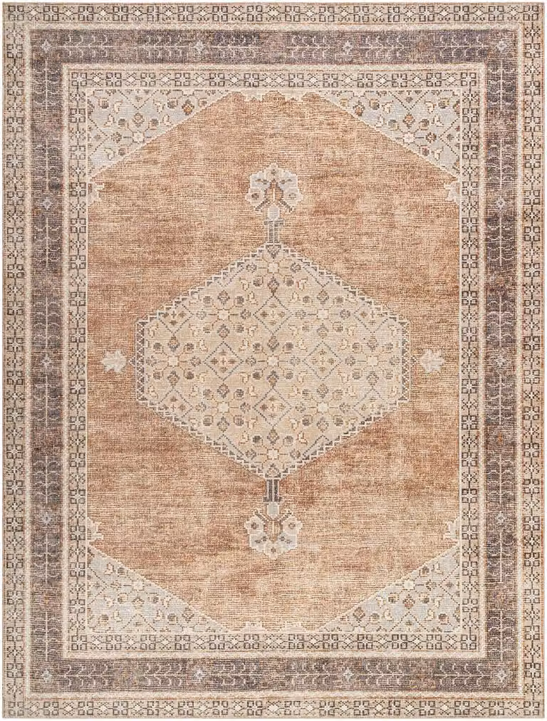 Livabliss Becki Owens Lila-Vintage Boho Floral Woven Rug in Terracotta, Grey, Brown and Blue, W: 80 cm, L: 220 cm