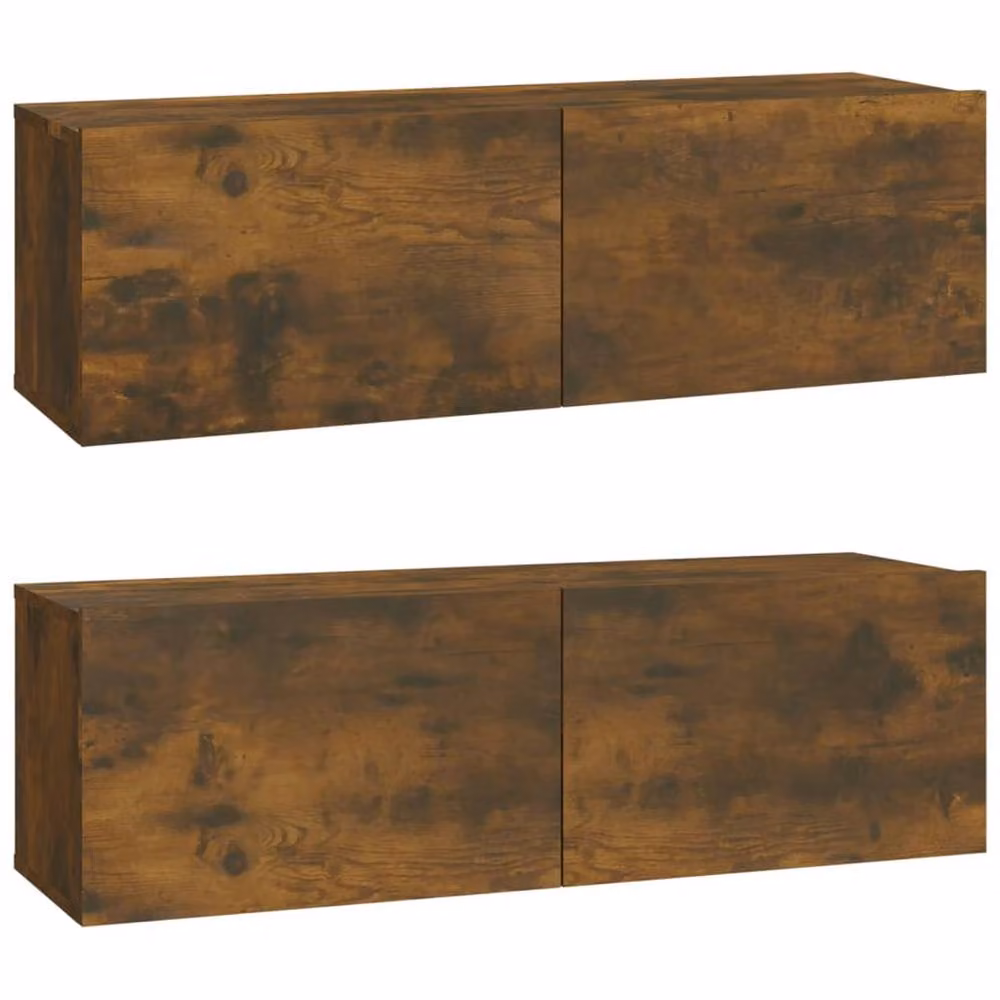 Berkfield Home Classic 4 Piece TV Cabinet Set in Smoked Oak Brown Engineered Wood – 4