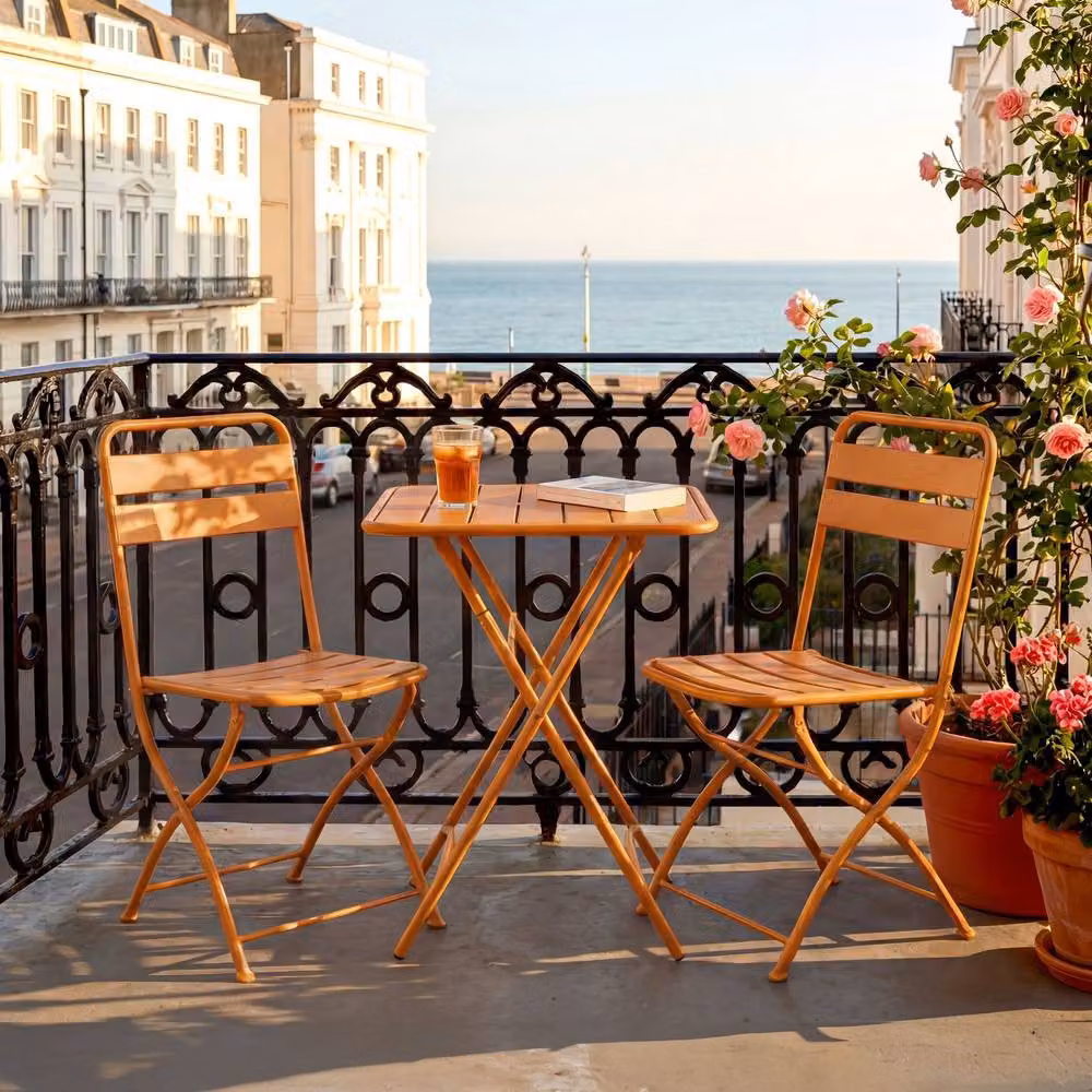 Artemis Home Colourways Vibrant Folding Patio or Balcony Set in Orange – 2