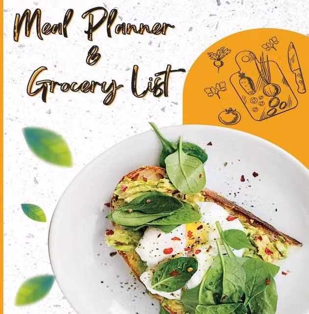 Power of Gratitude Meal Planner and Grocery List Organiser in Multicolour