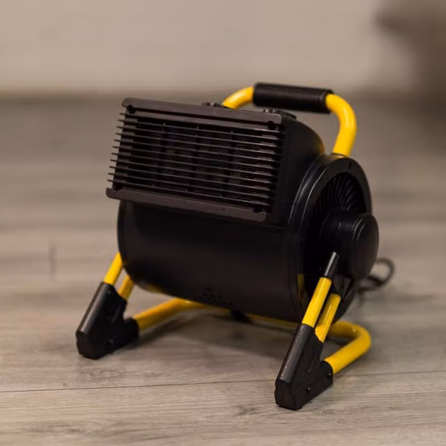 Marco Paul Black Freestanding Fan Heater for Workshops and Commercial Use with Thermostat and Safety Protection – 1