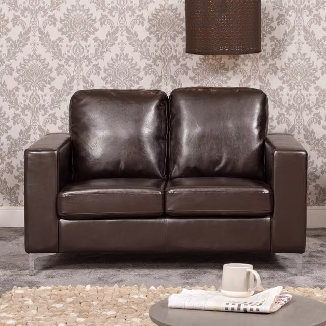 Artemis Home Woodleigh 2 Seat Sofa in Brown Synthetic Leather
