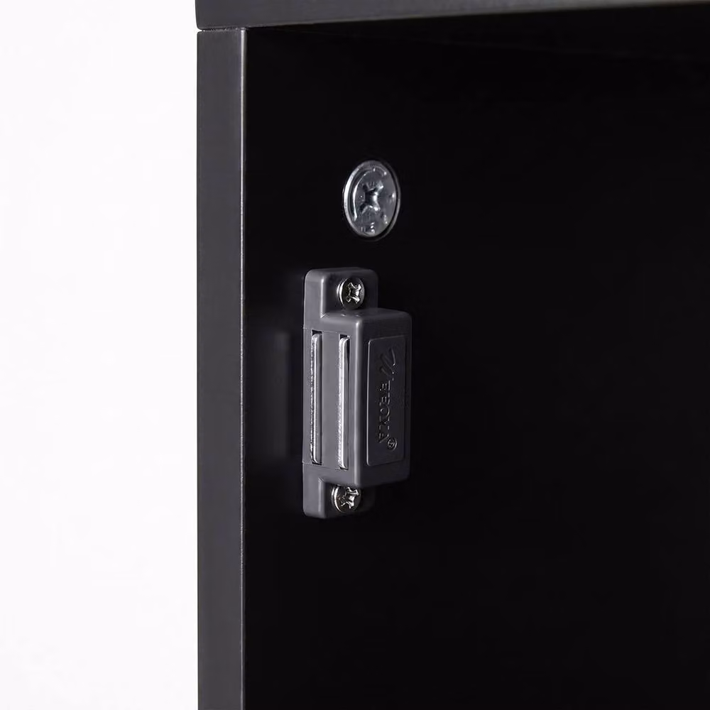 Levede Black Slim Corner Bathroom Cabinet with Adjustable Shelves and Hinged Doors – 4