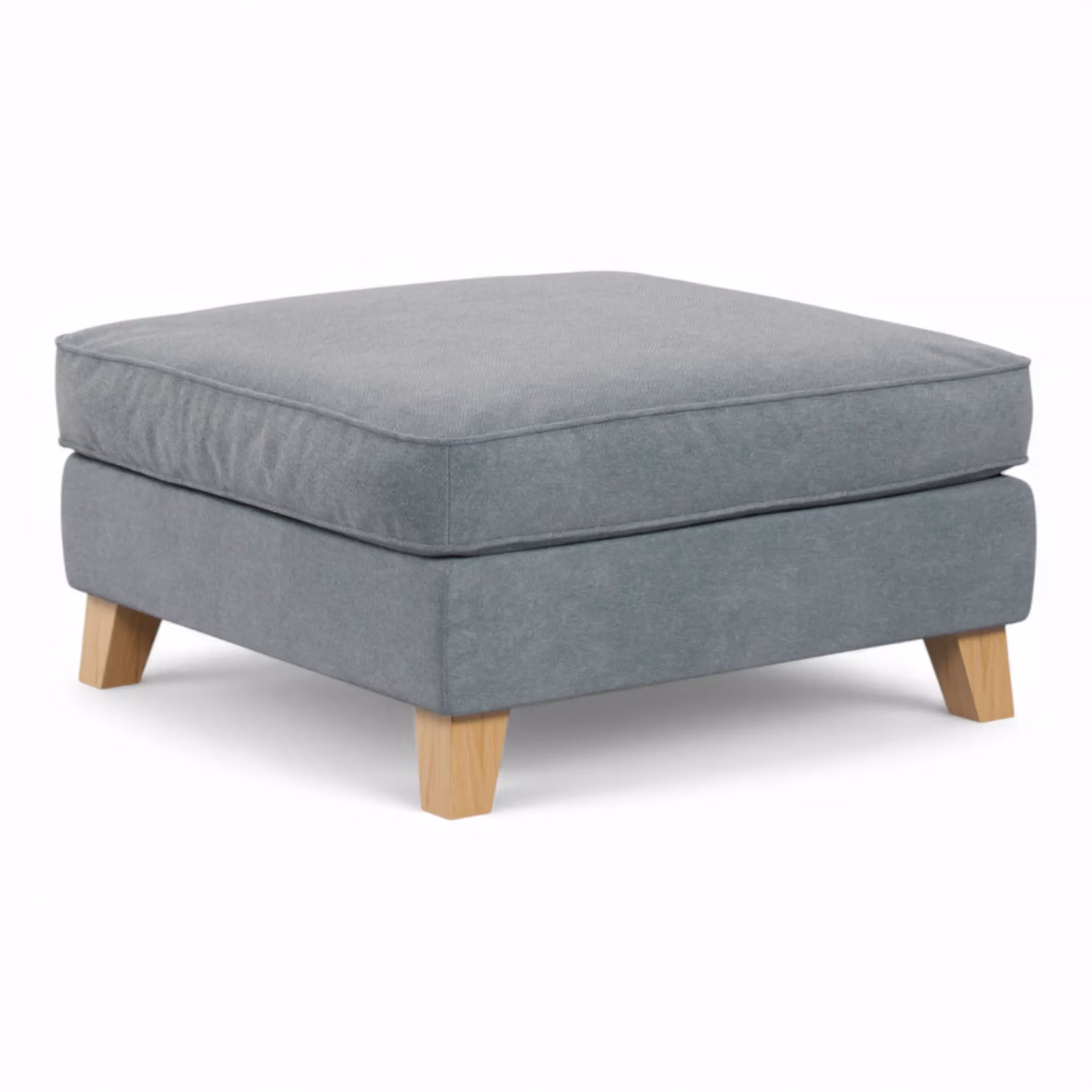 The Great Sofa Company Jackson Chenille Footstool in Blue – 2