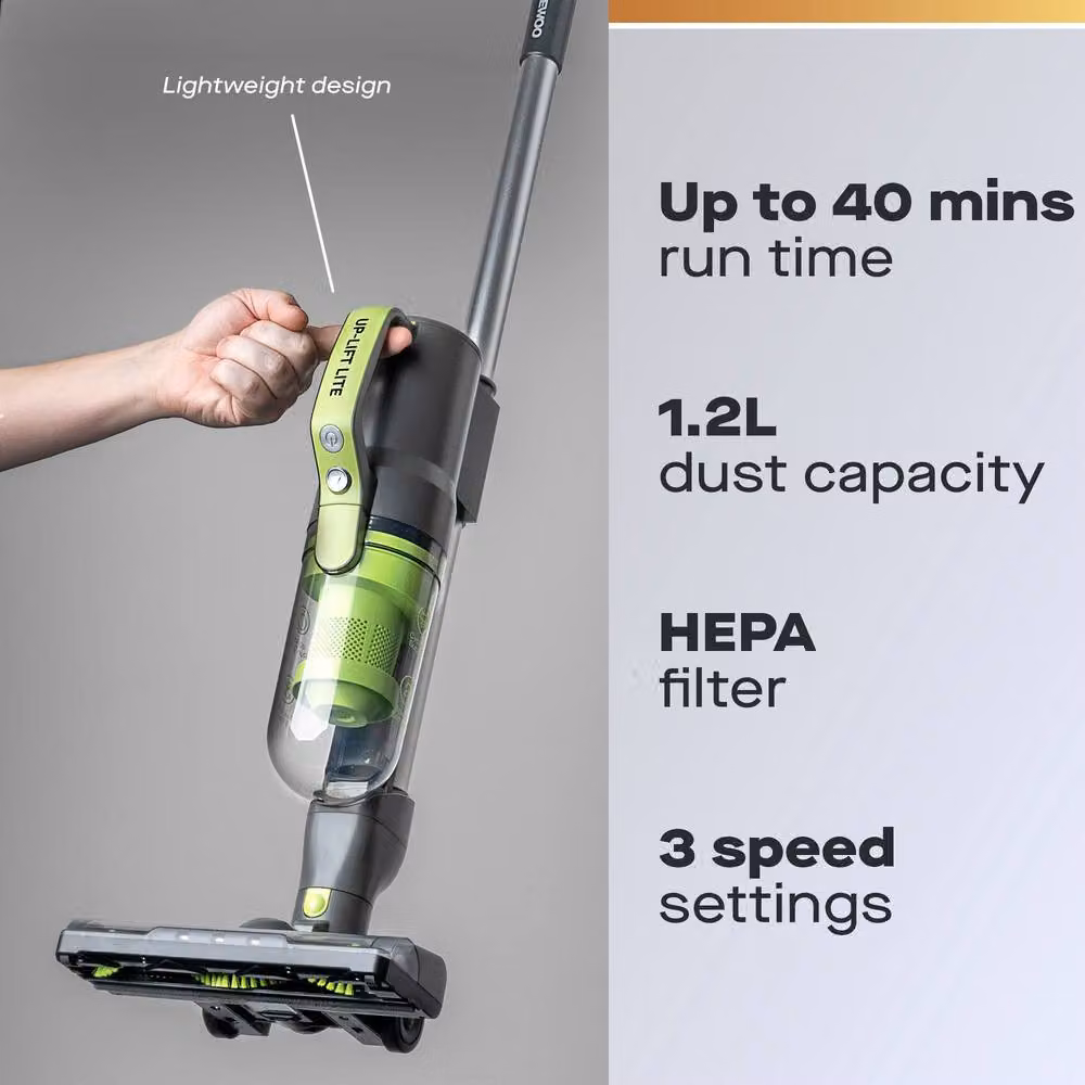 Daewoo Tornado Uplift Lite Cordless Bagless Vacuum Cleaner with LED Headlight, Grey – 2