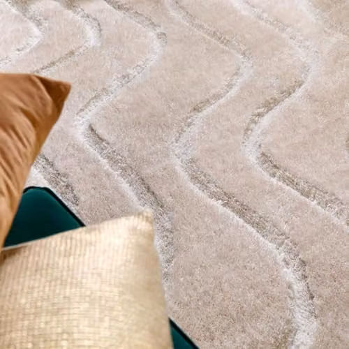 Phoenox Textiles Limited Origins Soft Carved Wave Rectangular Rug in Beige, W: 80 cm, L: 150 cm – 3