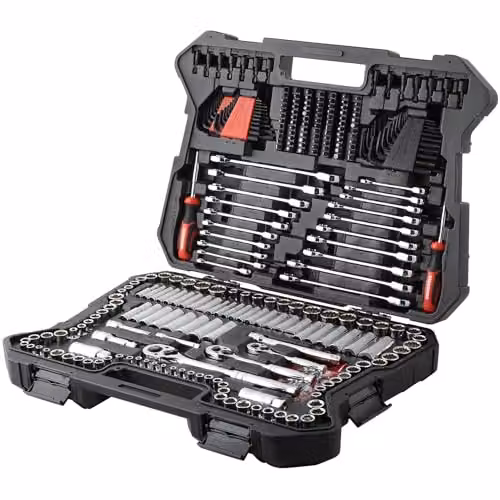 STARWORK True Mechanic 303-Piece Professional Mechanics Tool Set in Black, SAE and Metric, Chrome Vanadium and Stainless Steel – 1