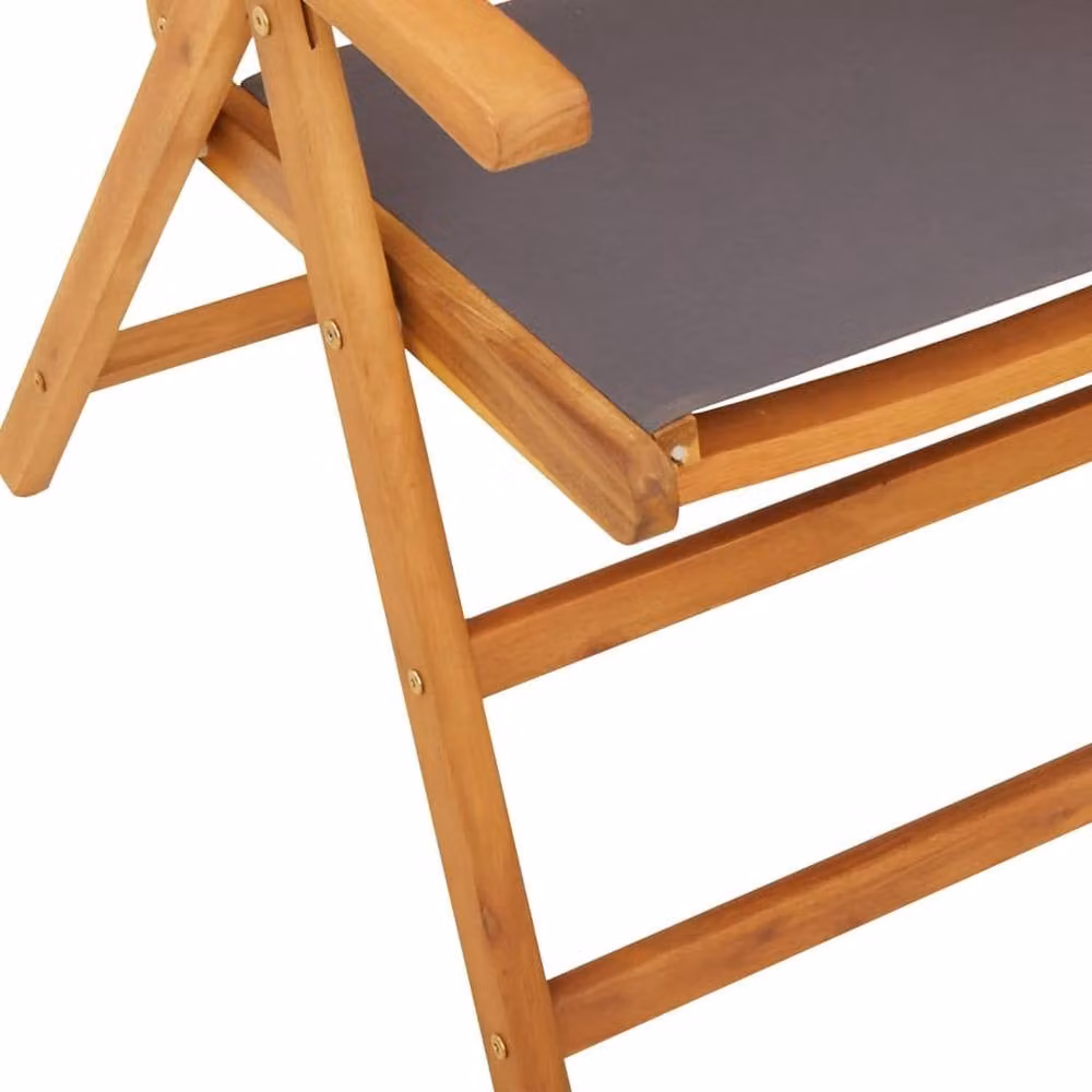 Berkfield Home Set of 2 Acacia Wood and Fabric Garden Chairs in Anthracite – 4