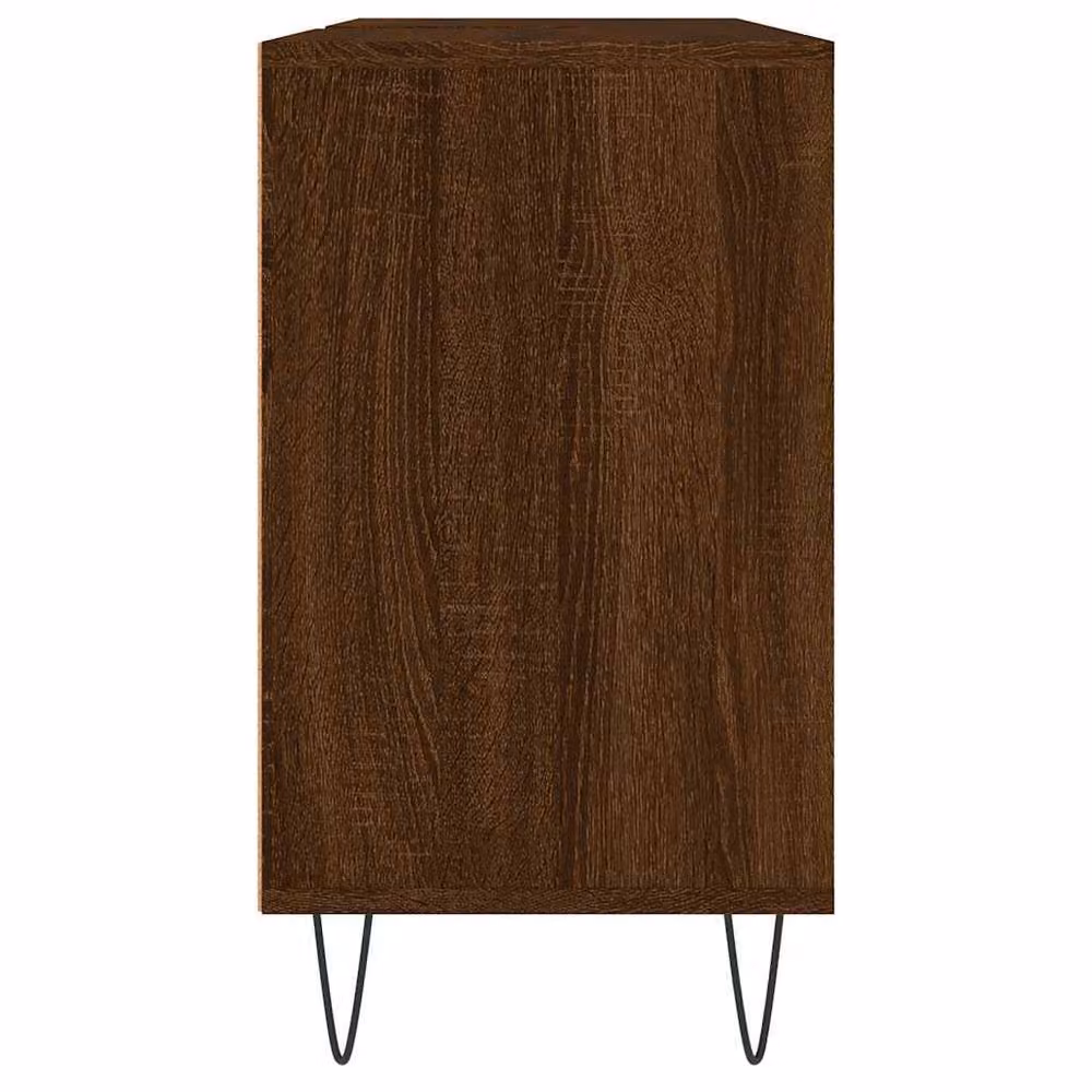 Berkfield Home Brown Oak Bathroom Cabinet with Hinged Doors and Internal Shelves, W/D/H: 80 x 33 x 60 cm – 3