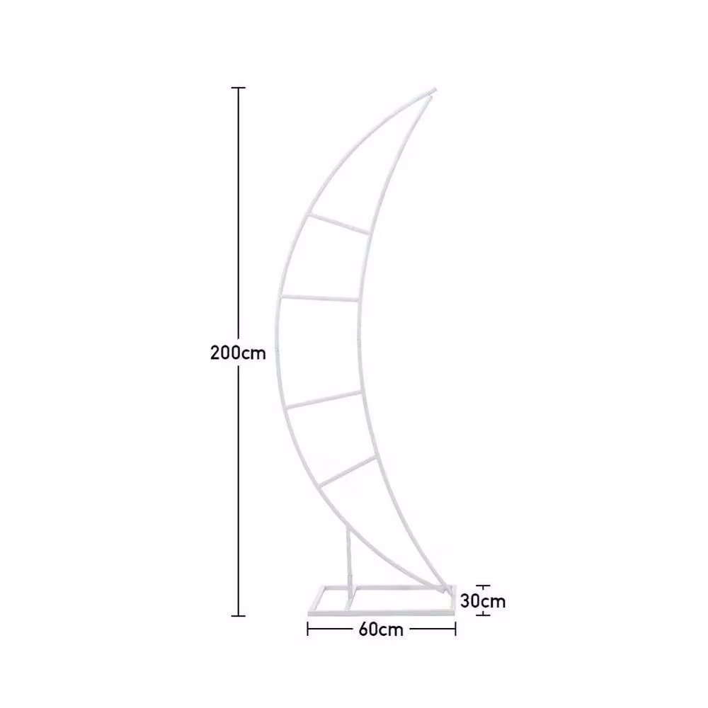 EONLION 2-Piece Half Moon Wedding Balloon Arch Moongate Frames in White, Diameter: 100 cm – 2