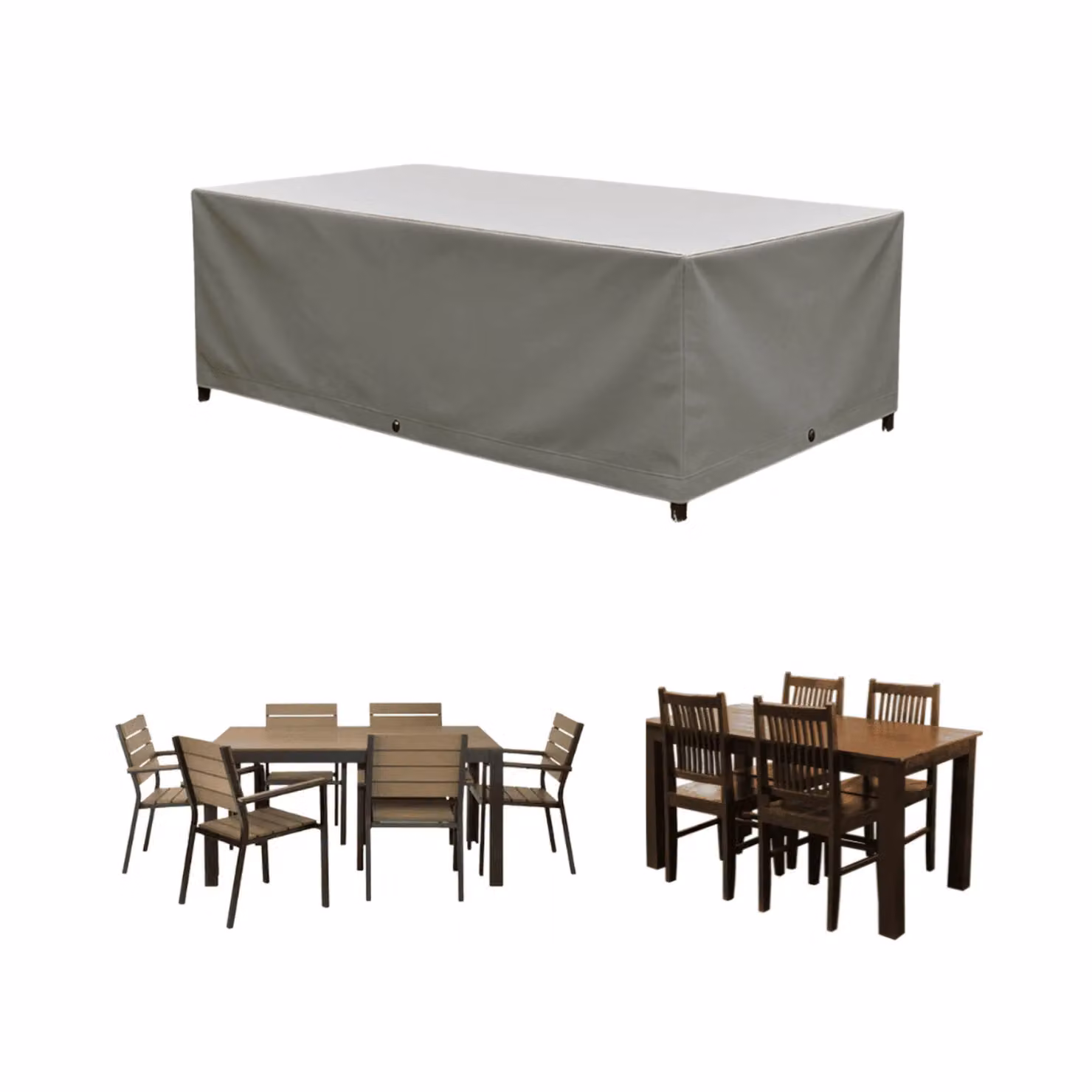 Home Source Duracover Waterproof Outdoor Patio Furniture Cover in Grey, 170 cm Wide, Made from PE Knitting Cloth with Tie Closures – 2