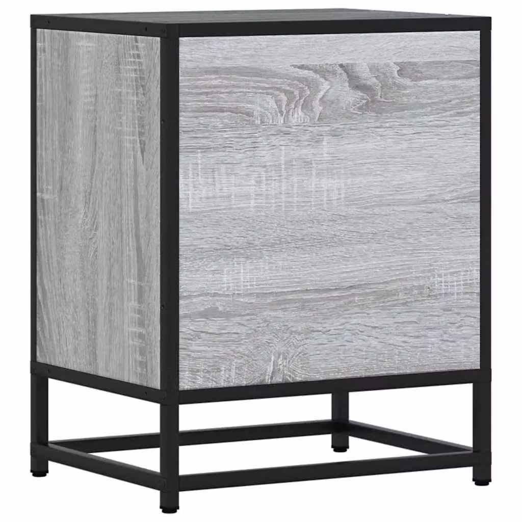 Berkfield Home Set of 2 Grey Sonoma Bedside Cabinets in Engineered Wood and Metal, W/D/H: 40 x 31 x 50 cm – 6