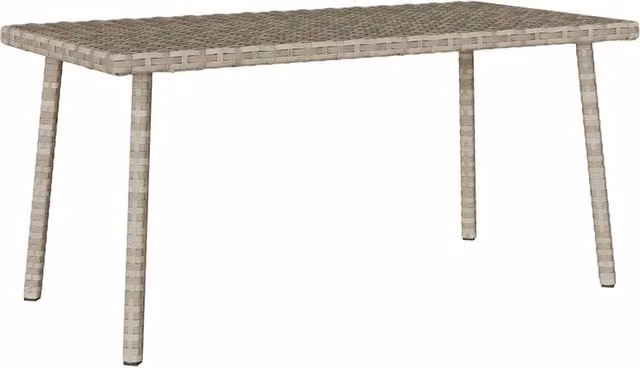 Berkfield Home Rectangular Garden Coffee Table in Light Grey Poly Rattan, W/D/H: 80 x 40 x 37 cm