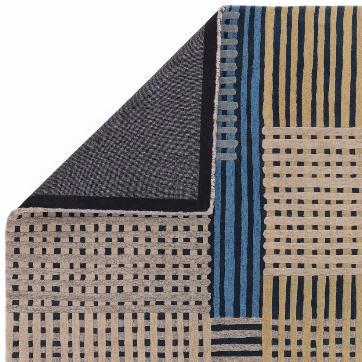 The Rug Shop UK Blue Handmade Wool Modern Abstract Easy To Clean Area Rug W/D: 120 x 170 cm – 3