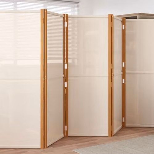 vidaXL 5-Panel Acacia Wood Room Divider in White, H 180 cm – 2