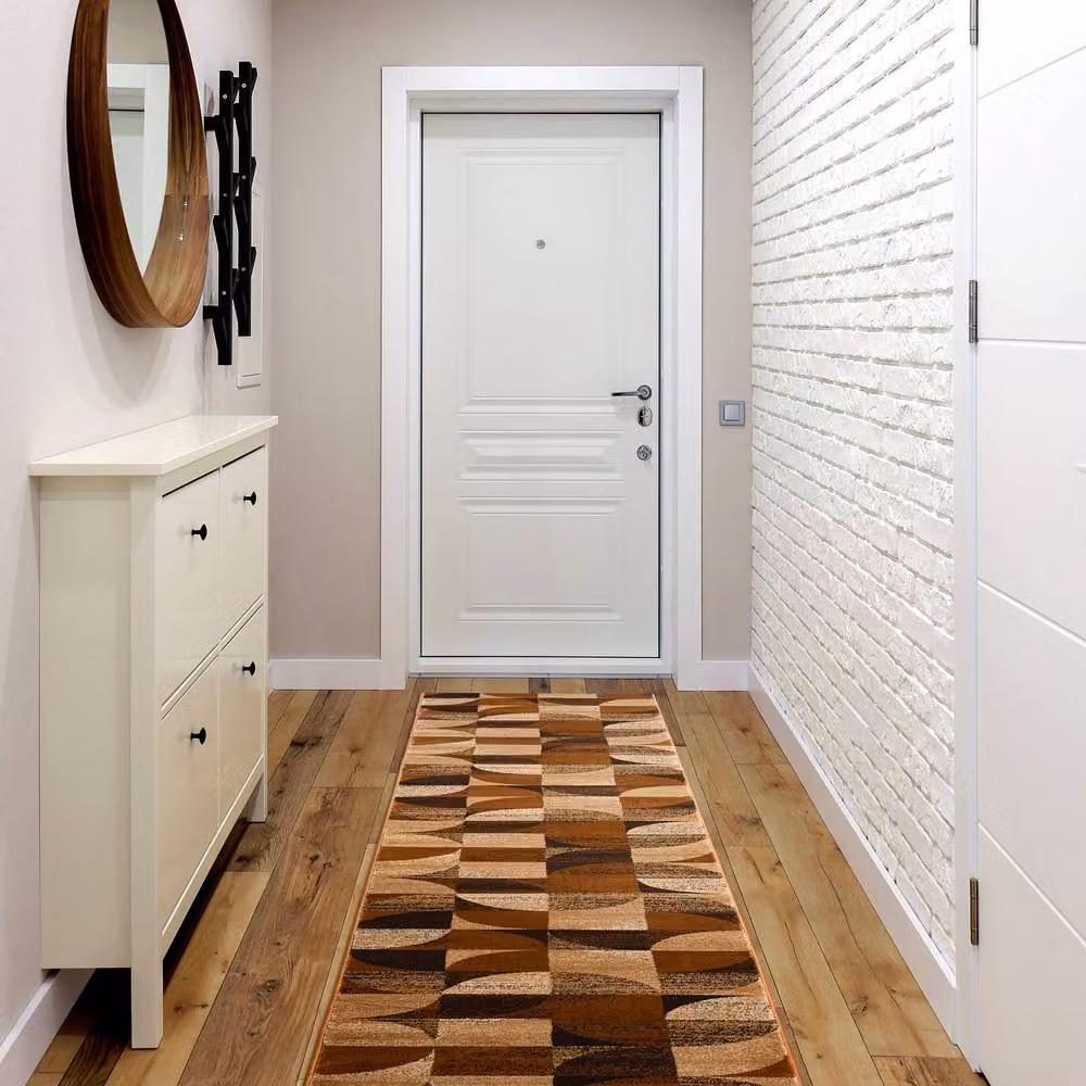 RugsX Royal H387 Geometric Runner in Brown, W: 100 cm, L: 250 cm – 3