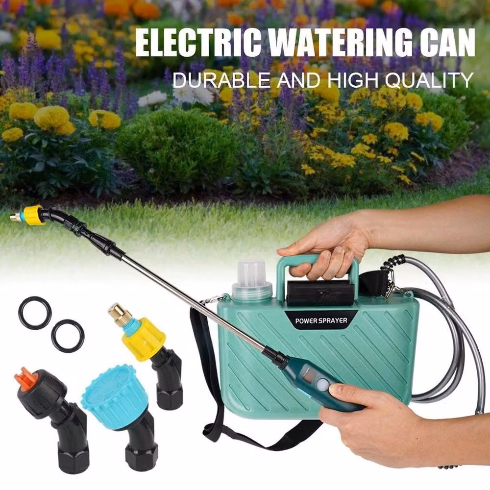 FLAVORA 5L Electric Garden Pressure Sprayer with Rechargeable Battery in Green – 4